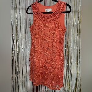 Elegant Salmon Sleeveless Dress